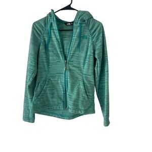 The North Face Women's‎ Size Small P Green Fleece Hooded Zip Sweater